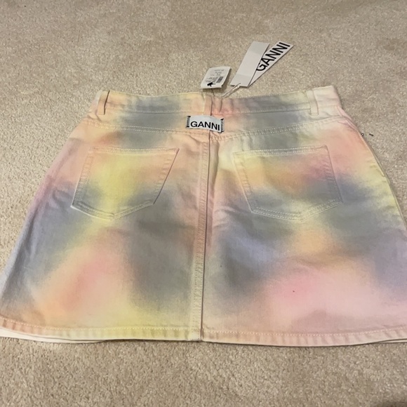 NWT Ganni Pastel Tie Dye Skirt - Picture 5 of 5